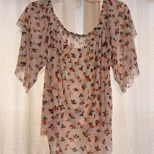 Ardene Floral Sheer Blouse - Multicolor